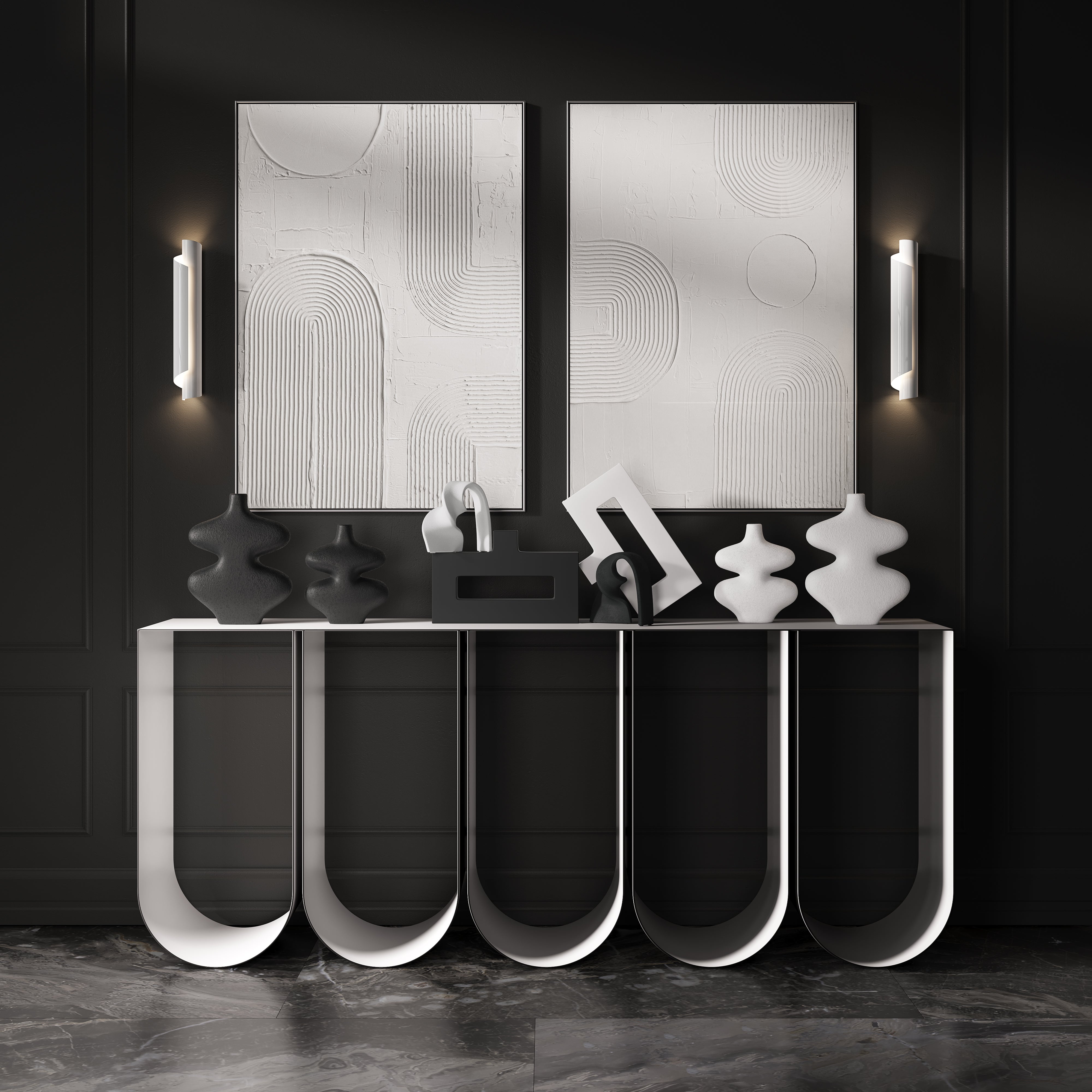 HOURGLASS VASE - BLACK