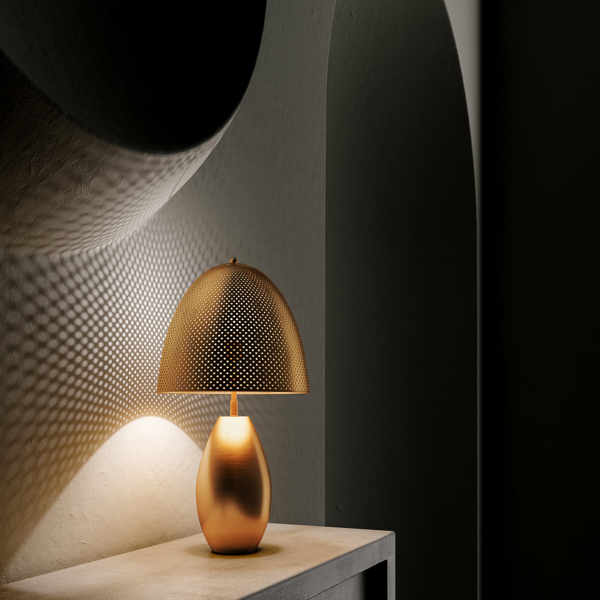 NEYAH GOLD PERFORATED LAMP - PREORDER