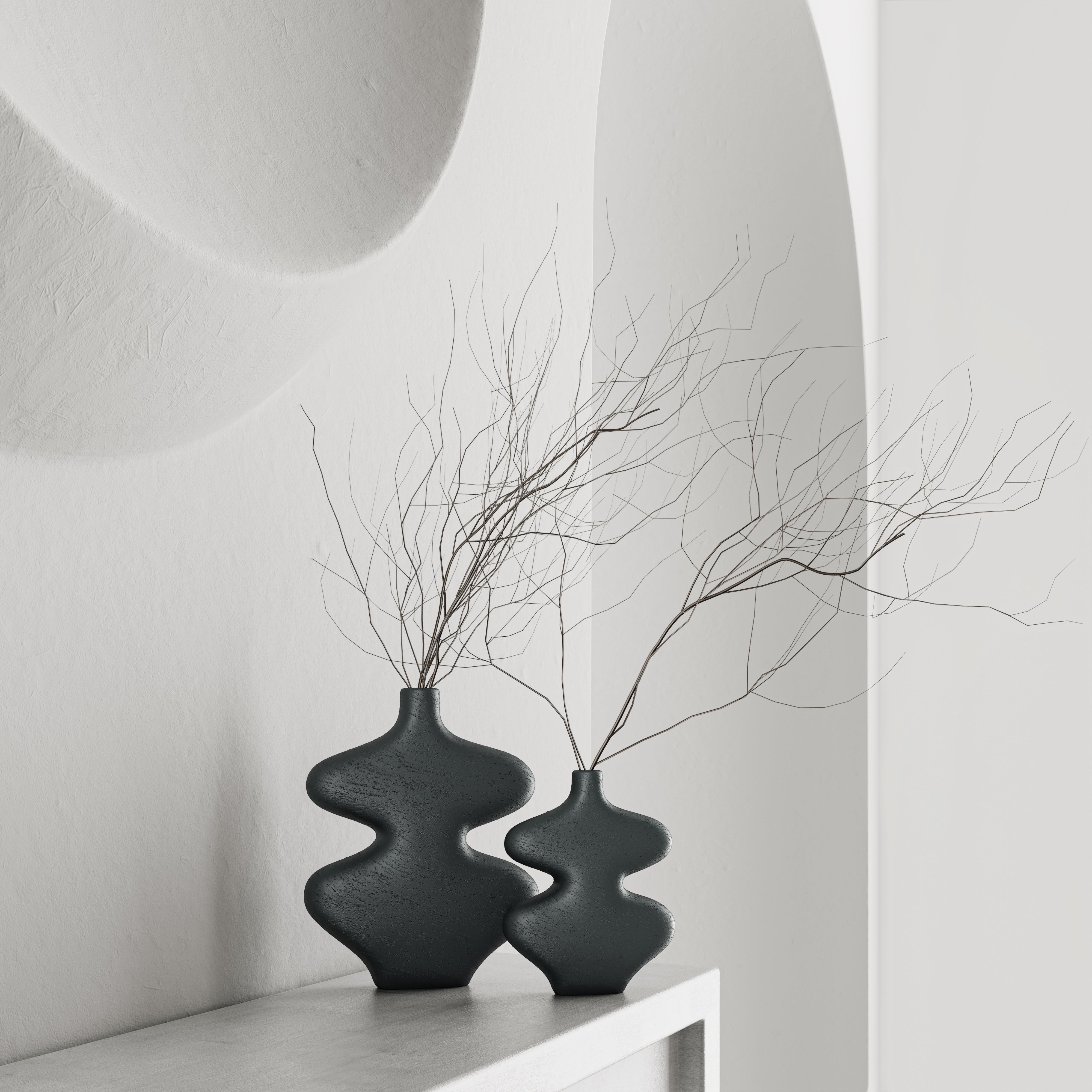 HOURGLASS VASE - BLACK