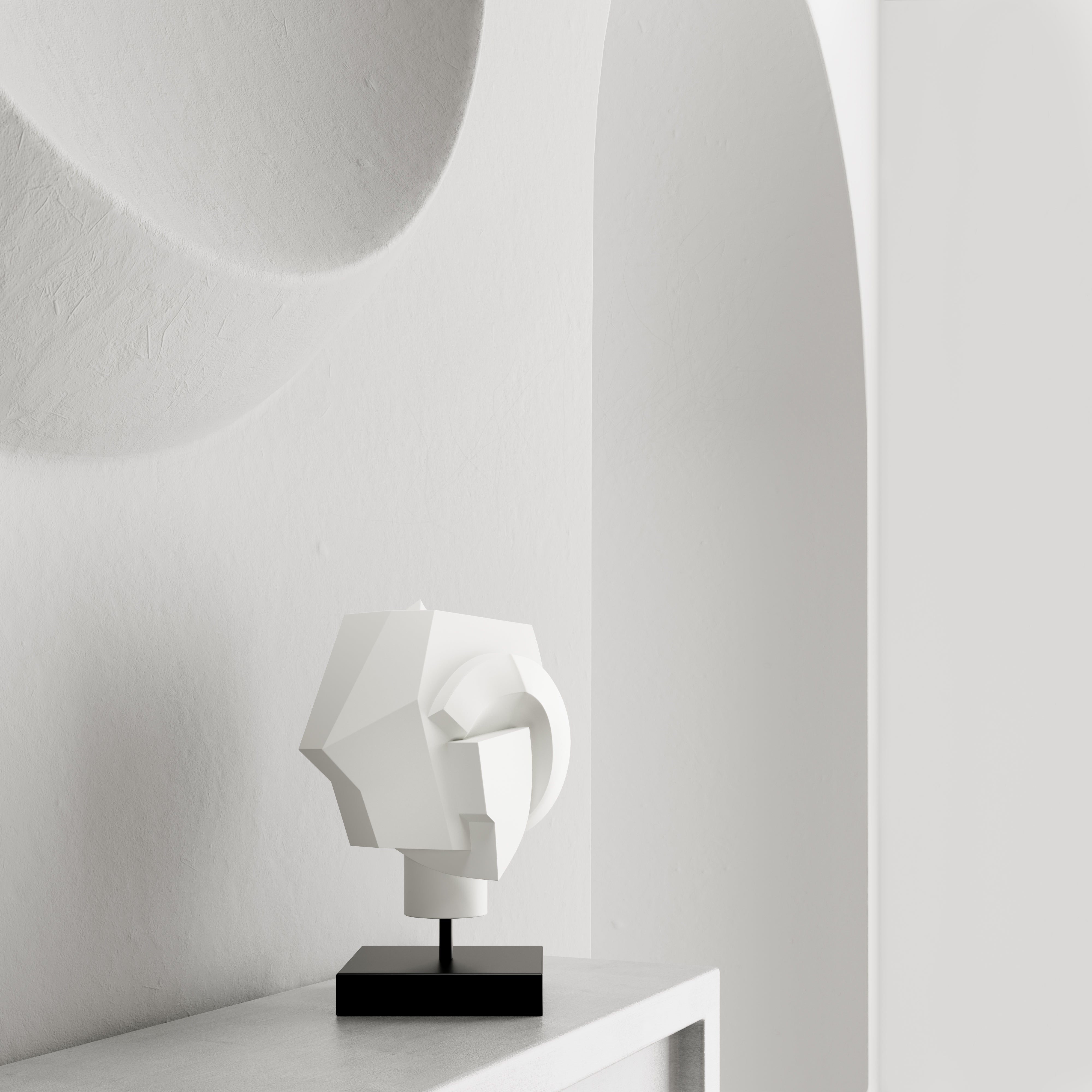 WHITE SCULPTURE HEAD - DECOR ACCENT