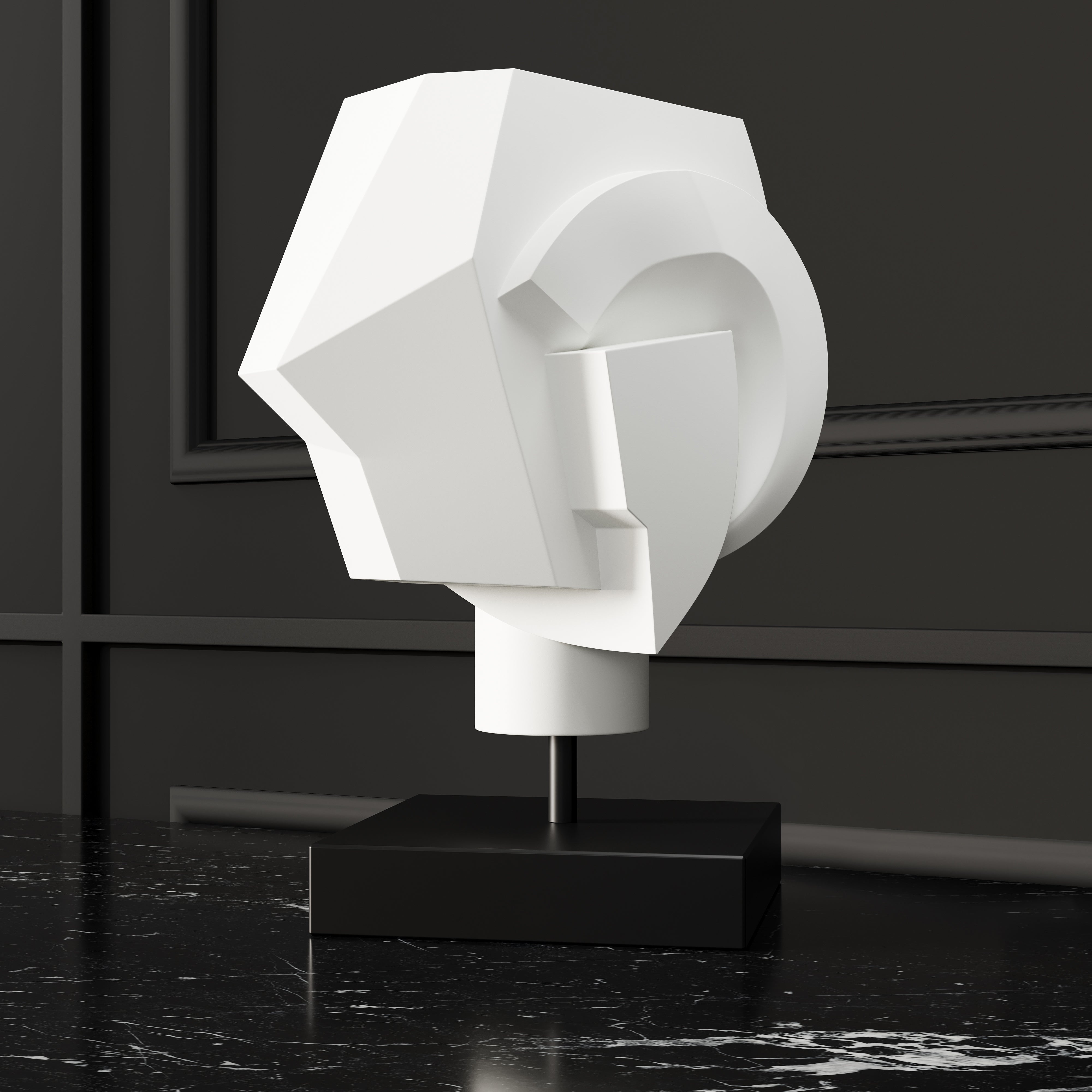 WHITE SCULPTURE HEAD - DECOR ACCENT