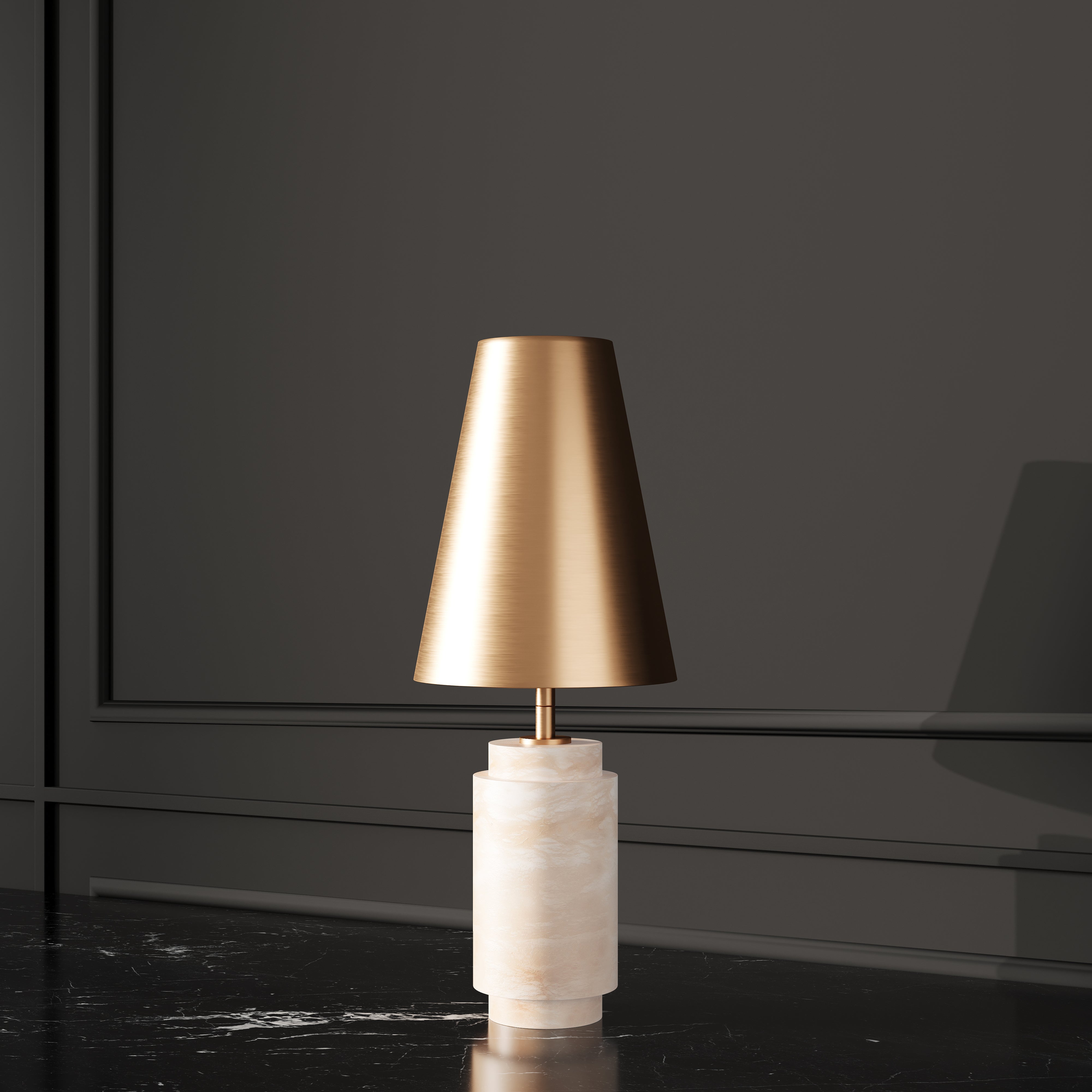 ALABASTER BASE GOLD LAMP - PREORDER