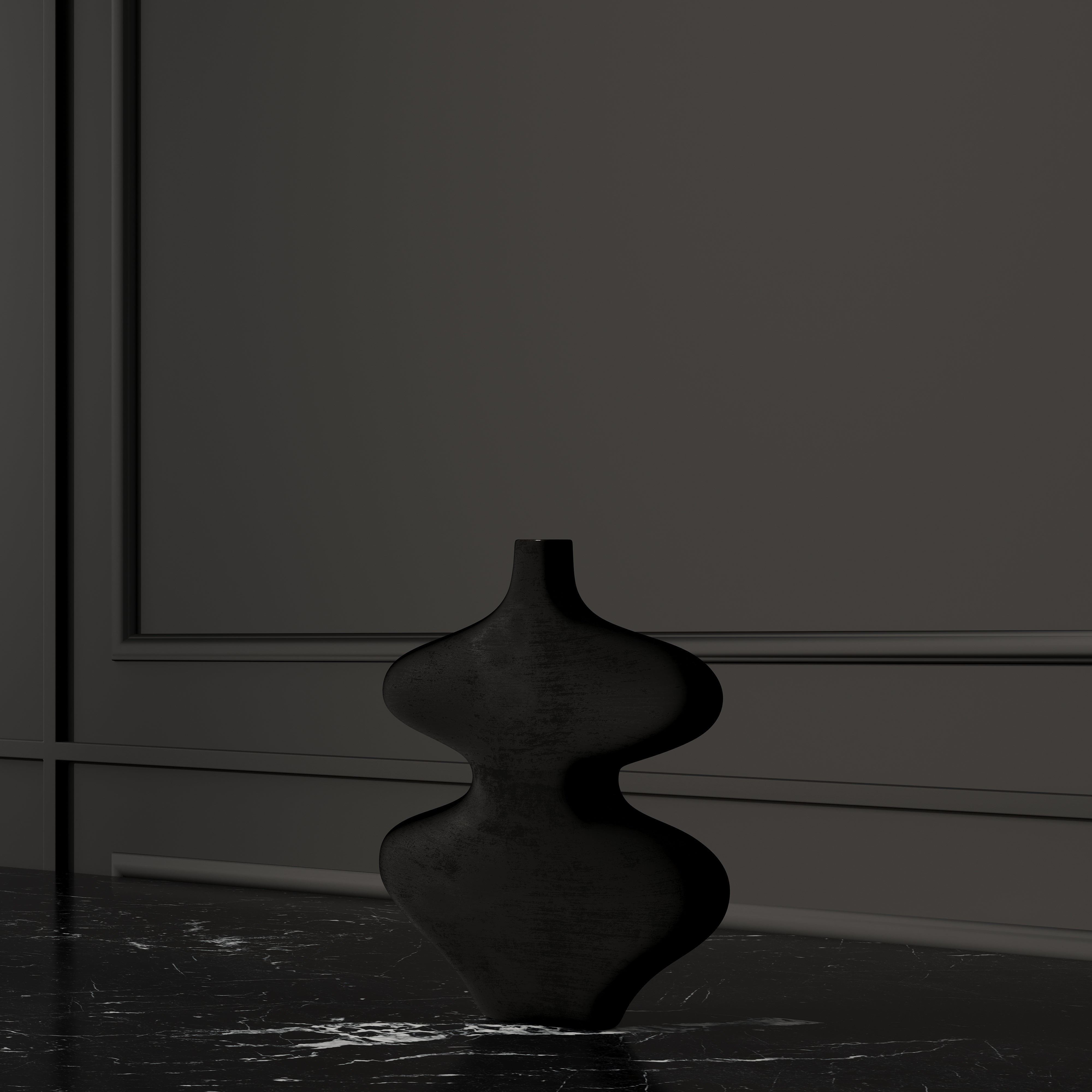 HOURGLASS VASE - BLACK