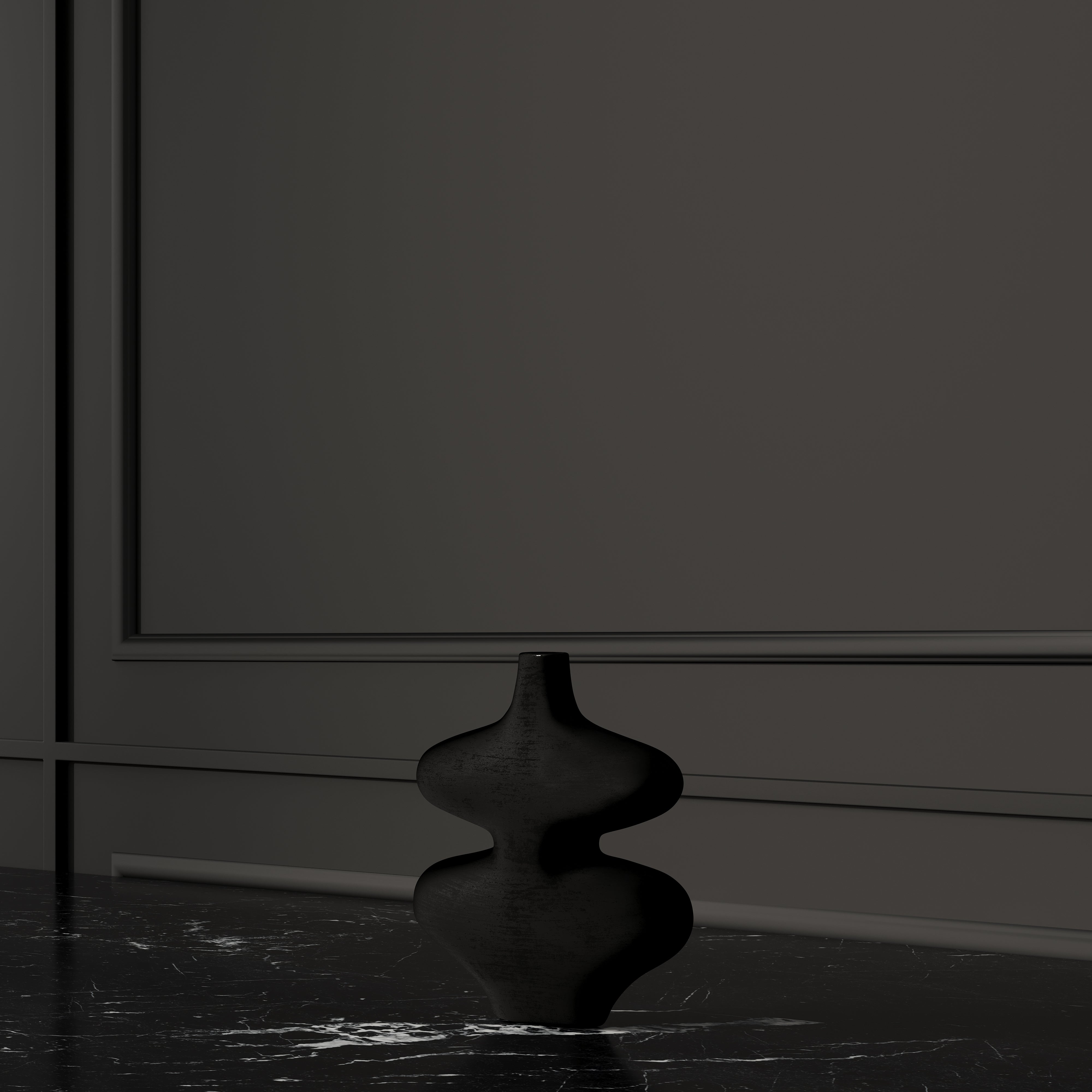 HOURGLASS VASE - BLACK
