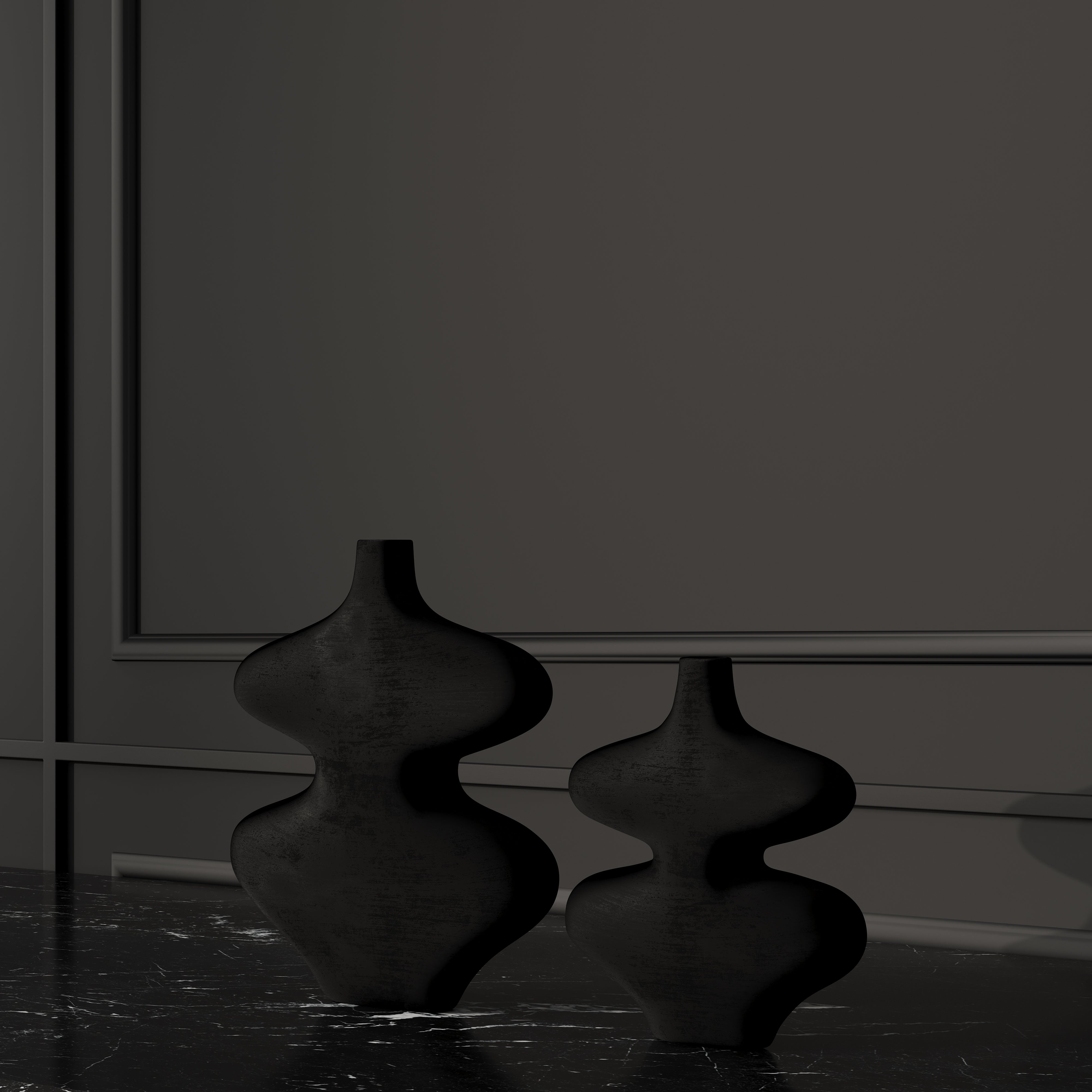 HOURGLASS VASE - BLACK