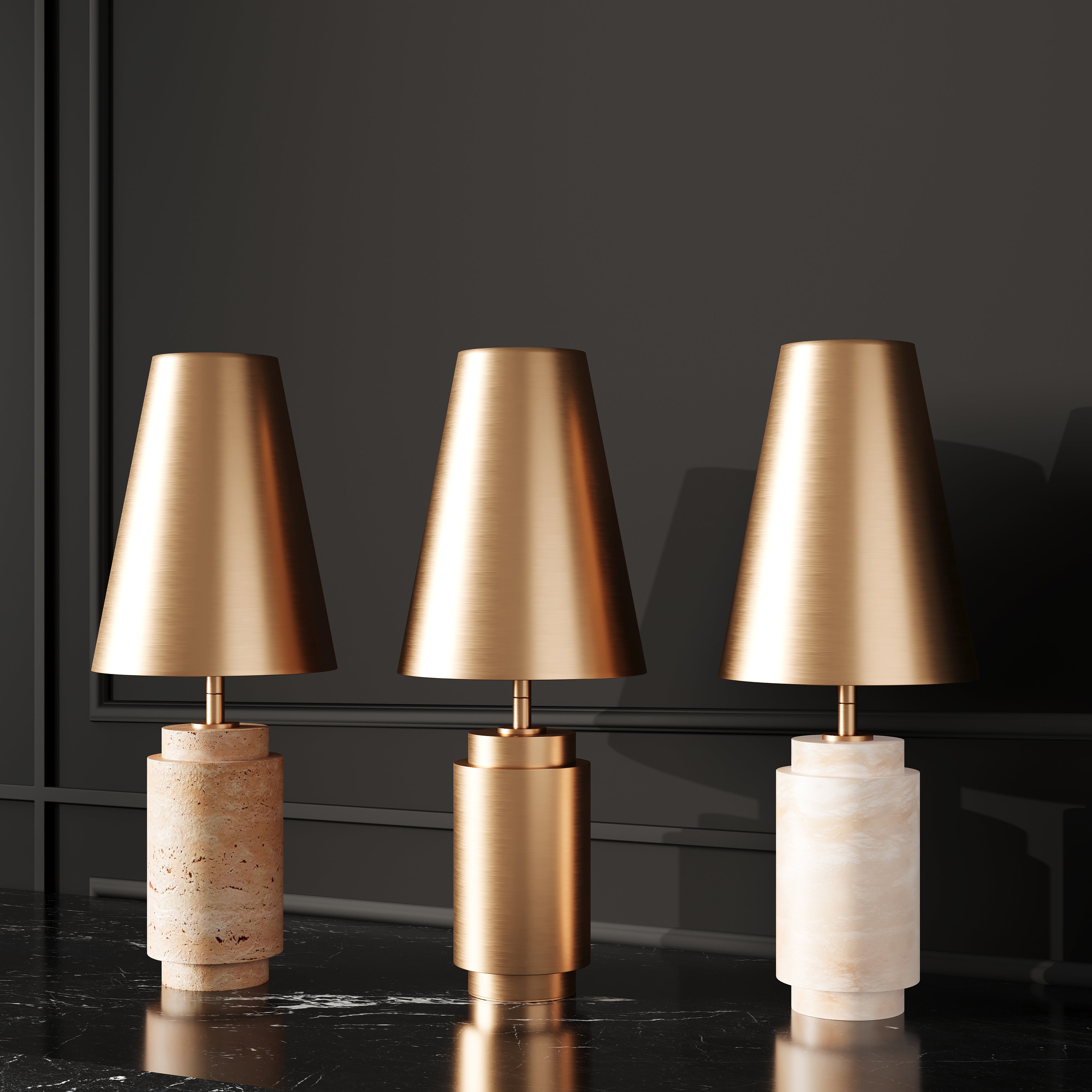 ALABASTER BASE GOLD LAMP - PREORDER