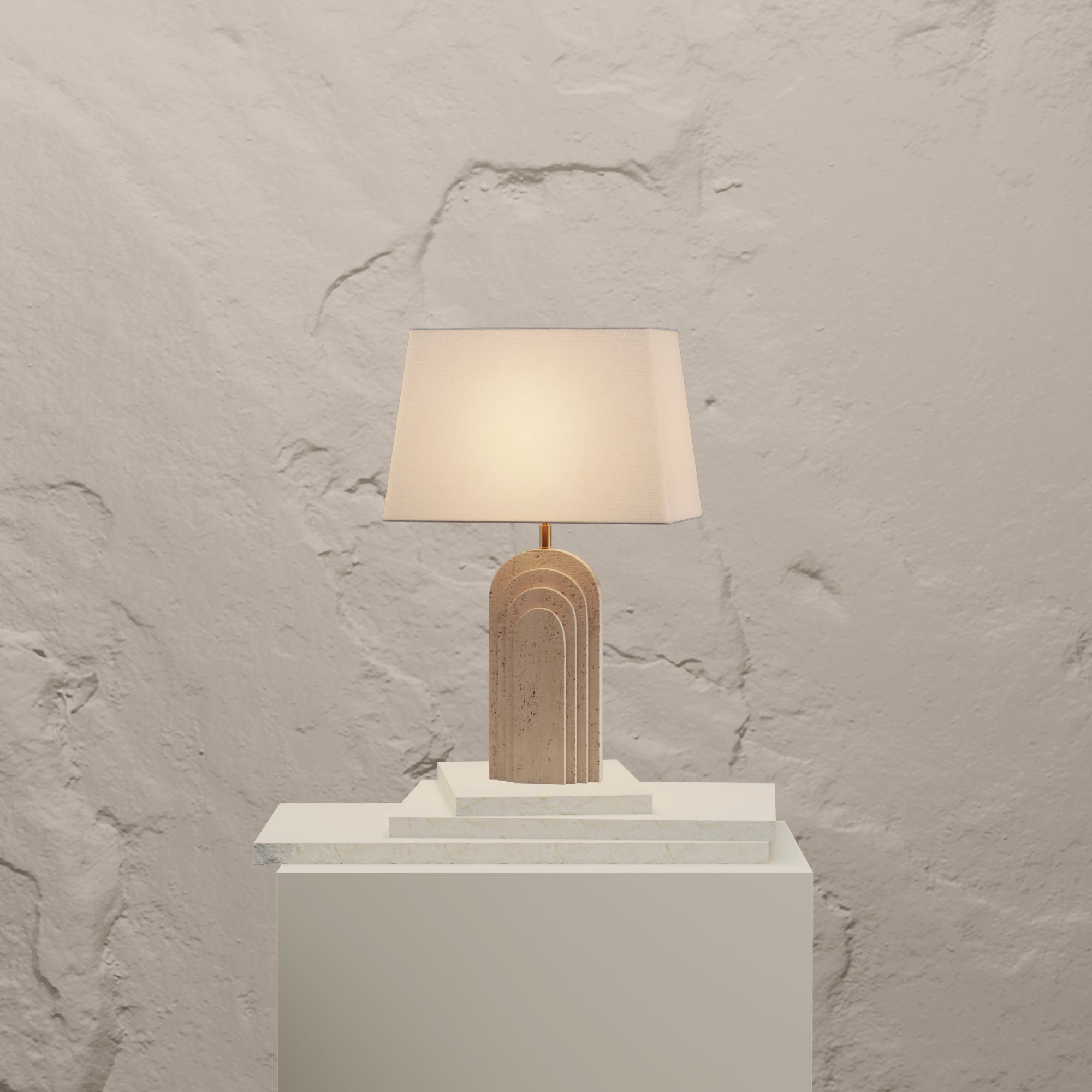 TRAVERTINE ARCH LAMP - PREORDER