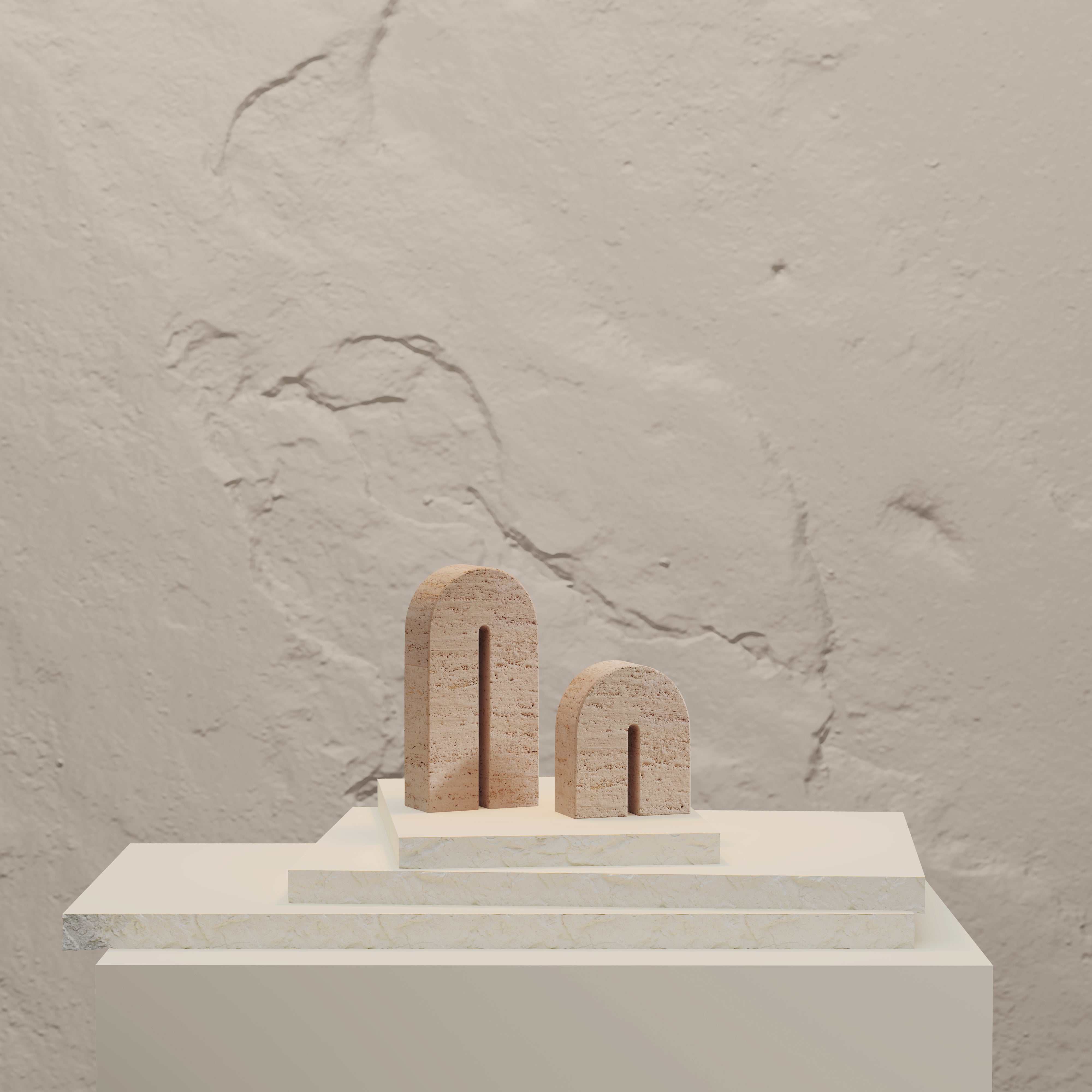 TRAVERTINE ARCH DECOR ACCENT